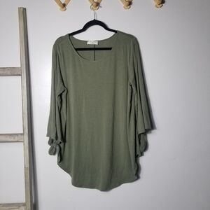 NWOT ZENANA WOMEN'S GREEN BLOUSE SIZE 2X
